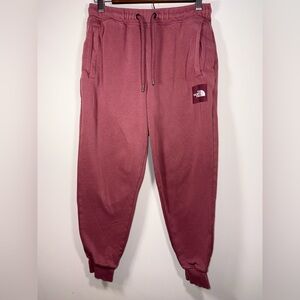 The North Face Logo Women Plum Pink Drawstring Fleece Jogger Pants Size XS